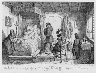La última escena en la vida de Sir John Falstaff de George Cruikshank